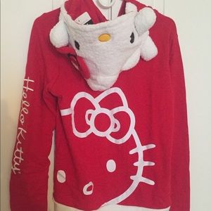 HELLO KITTY Hoodsbee Sanrio hoodie hooded zip up sweater Large brand new NWT